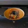 Thanksgiving Black Cat Hiding In Cornucopia With Pumpkins Oval Tow Trailer Hitch Cover Plug Insert