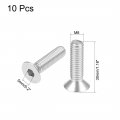 Uxcell M8x30mm Flat Head Machine Screws Inner Hex Screw 304 Stainless Steel Fasteners Bolts 10pcs