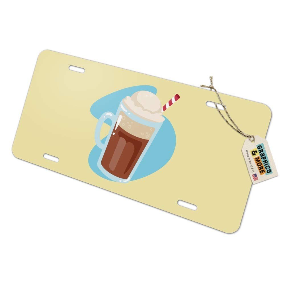 Root Beer Float Novelty Metal Vanity Tag License Plate 6 In X 12 Aluminum Uv And Water Resistant All Weather Design For North