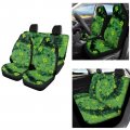 Xyzcando Green Music Note Car Seat Covers Front Rear Bench For Cars Universal Fit Suv Van Sedan Truck Automotive Interior