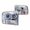 Tlaps 7422442354344 For 1999-2004 Ford F250 F350 F450 F550 Superduty 2000-2004 Excursion Chrome Housing Halo Projector 