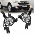 Fog Lights Assembly For 2007 2008 2009 Honda Crv Ex L Lx Clear Lens Driver And Passenger Side With H11 Halogen Bulbs Part E42 