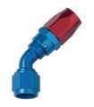 Power Flow 45 Degrees Bent Tube Hose End -8 An Blue Red Non Swivel 104508 Aerospace Aluminum With Dual Fkm O Rings For Series 