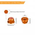 Uxcell Nylon Insert Hex Lock Nuts 10pcs M3 X 0 5mm Aluminum Alloy Self-locking Anodizing Flange Nut For Fasteners Orange