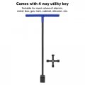 Fdit Water Meter Key Contractor Grade Enforced Steel T Handle Curb Valve Wrench Tool For Main Shutoff Comes With 4 Way Multi