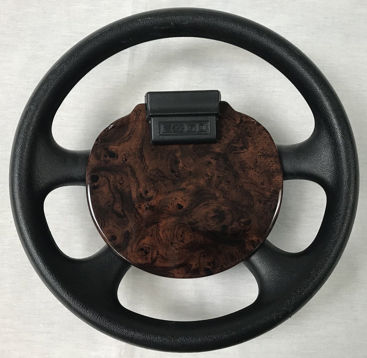Steering Wheel Scorecard Cover In Dark Burled Woodgrain For E-z-go Txt Golf Cart Fits Round Holder