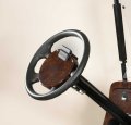 Steering Wheel Scorecard Cover In Dark Burled Woodgrain For E-z-go Txt Golf Cart Fits Round Holder