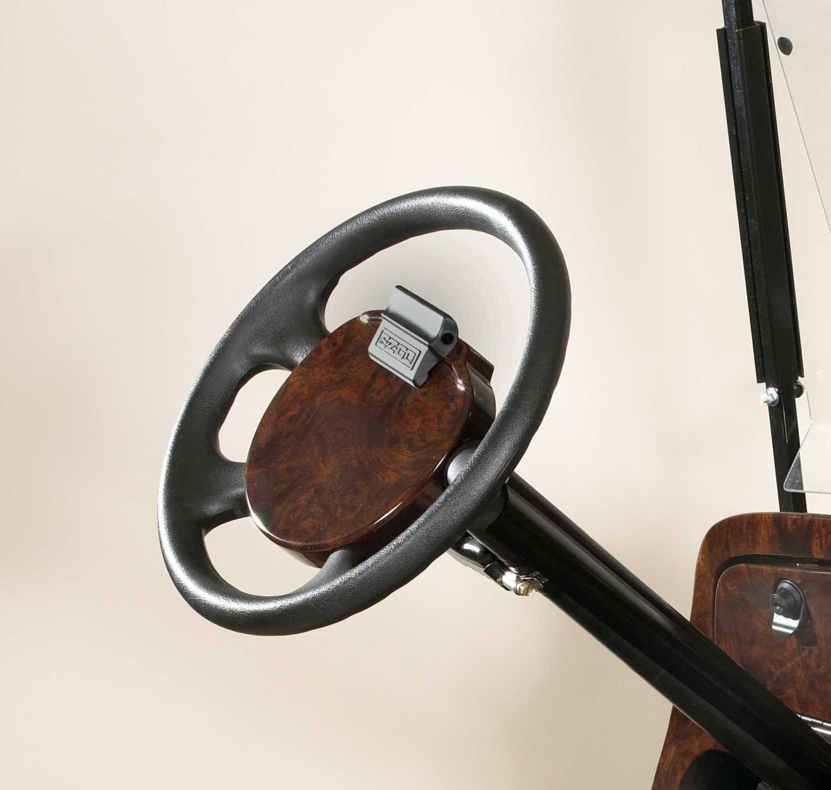 Steering Wheel Scorecard Cover In Dark Burled Woodgrain For E-z-go Txt Golf Cart Fits Round Holder