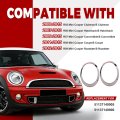 Hecasa Pair Headlight Bezel Headlamp Trim Ring Compatible With 2007-2015 Mini Cooper R55 R56 R57 R58 R59 S Clubman Hatchback