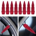 8 Pack Universal Spiked Aluminum Stem Valve Caps Car Wheel Tire Airdust Waterproof For Automobiles Motorcycles Trucks Bikes Red