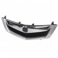 Hecasa Front Grille Compatible With 2009 2010 Acura Tsx Silver Abs Plastic Grill Moulding Trim