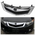 Hecasa Front Grille Compatible With 2009 2010 Acura Tsx Silver Abs Plastic Grill Moulding Trim