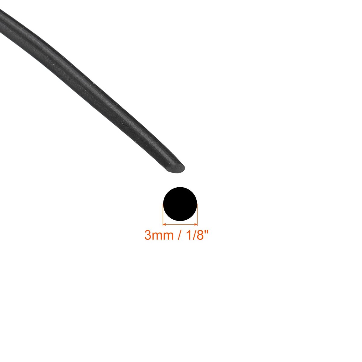 Nitrile Rubber Round Seal Strip 3mm 1 8 Diameter 8 Meters 26 25ft Long Hard Solid Weather Stripping For Diy Gasket Industrial