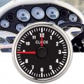 Qiilu Clock Meter Gauge 12-hour Format 9-32v Dc Hourmeter Instrument Panel Gauges Display Red Backlight 52mm 2 Install Dia For