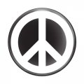 GoBadges Sign_Peace_W_B 3 Magnetic Grill Badge/UV Stable & Weather-Proof/Works Grill Badge Holder CD0479 
