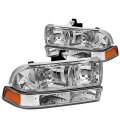 Auto Dynasty Chrome Housing Amber Corner Headlight W Bumper Lamps Tool Kit For Chevy S10 Pickup 98-04 