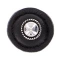Vicenza Designs K1282 Equestre Knob Black With Round Leather Antique Silver 