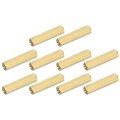 M3x0 5mm Coupling Nuts 10 Pcs Brass Galvanized Hex Rod Threaded Connectors 20mm For Industrial Construction Fasteners Gold 