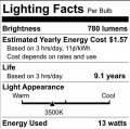 Satco S6719 Transitional Light Bulb In White Finish 4 59 Inches Color