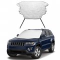 Econour Peva Windshield Snow Cover With Elastic Hooks Four-layered Car For Ice And Protection Sag-proof Xl 49 X 74 Inches 