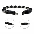 Xspeedonline Charging Bracelets Cable Charger Cord Fashion Prayer Beads Wrist Line For Micro Usb Black 
