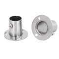 Uxcell Furniture Wardrobe 19mm Dia Screw Mounted Rail Rod End Flange Bracket Supports 4pcs