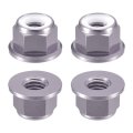 Nylon Insert Hex Lock Nuts 4pcs M8 X 1 25mm Aluminum Alloy Self-locking Anodizing Flange Nut For Fasteners Titanium Gray 