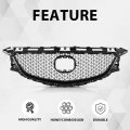 G-plus Gloss Black Front Upper Bumper Hood Grille Grill Honeycomb Cover Trim Compatible With Mazda 6 2014 2015 2016 Abs Painted