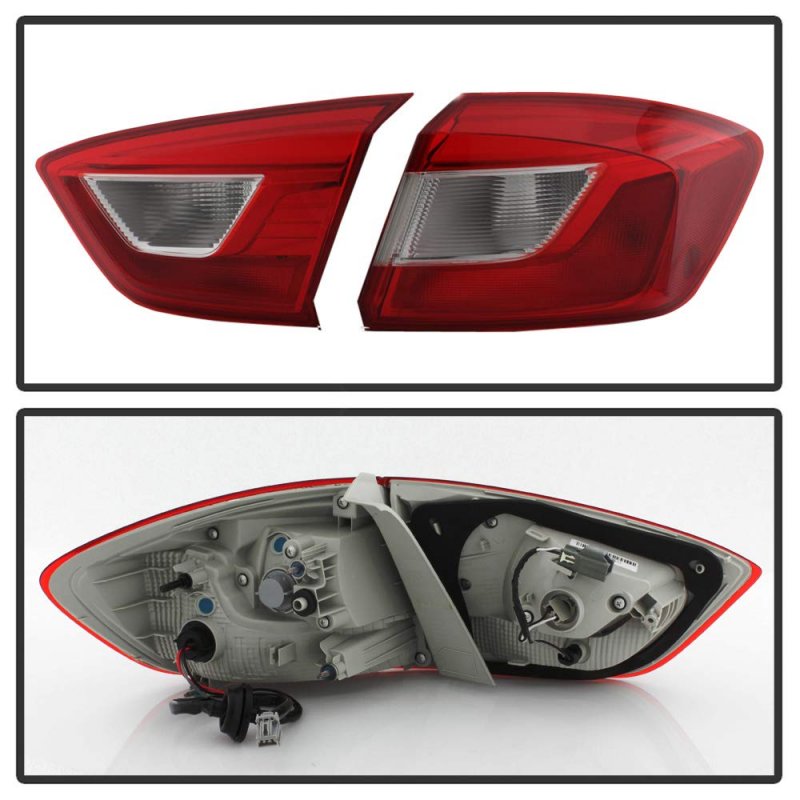 2-pieces Inner Outer Passenger Side Oe-style Red Lens Right Tail Light Housing Lamp Assembly Replacement For 2016-2019 Chevy