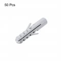 Uxcell 10x50mm Plastic Expansion Tube Bolts Column Frame Fixings Gray 50pcs
