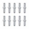 Uxcell 10x50mm Plastic Expansion Tube Bolts Column Frame Fixings Gray 50pcs 