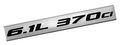 6 1l 370ci Black On Silver Highly Polished Real Aluminum Emblem