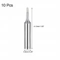Uxcell Soldering Iron Tips 4mm X 6 5mm Bevel Edge Replacement For Solder Station Tip 900m-t-1c Silver 10pcs
