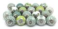 10 Dull Greenish Ceramic Knobs Handpainted Door Kitchen Cabinet Drawer Puller Pulls Furniture 