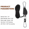 Uxcell 2pcs 1 4 6mm Tie Down Ratchet Rope Hanger Metal Gears 9 8ft 3meter Strap Head With Aluminum Buckle Ratcheting Pulley