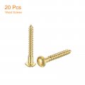 Uxcell Wood Screws M4 X 35mm Slotted Round Head Brass Self-tapping Woodworking Screw 20 Pcs