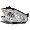 Dna Motoring Oem-hl-0070-r Chrome Amber Factory Style Passenger Side Projector Headlight Replacement For 09-14 Maxima 