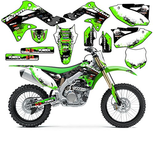 Team Racing Graphics Kit For Kawasaki 2010-2020 Klx 110 Scatter