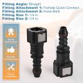 X Autohaux 2pcs Car 1 4 Fuel Line Quick Connector Nylon Hose Pipe Release Straight Female Connect For To Id Tubing