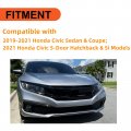 Ecotric Front Grille Bumper Mesh Grill Compatible With 2019-2021 Honda Civic Replacement For Ho1200241 T-r Style