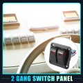 2gang Rocker Switch Panel 5pin On Off Pre-wired Toggle Control 12v 24v With Red Led Light Push Button For Automotive Cars