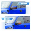 X Autohaux 1 Pair Exterior Triple Chrome Plated Top Half Mirror Cover Caps Trim Overlay For Ford F-150 2007-2014 7l3z 17d743 Aa