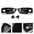 Topteng 2pcs Fog Lamp Grille Fit For Audi Q5 Sq5 Suv 2018-2020