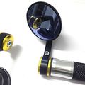 Yibid 1pcs Right Side Custom Universal Black Gold Bar End Mirrors For Motorcycle Cruiser Chopper Bobber Cafe Racer Clubman