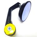 Yibid 1pcs Right Side Custom Universal Black Gold Bar End Mirrors For Motorcycle Cruiser Chopper Bobber Cafe Racer Clubman