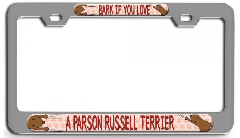 Parson Russell Terrier Dog 3d Metal License Plate Frame Bark If You Love A Auto Suv Truck Tag Holder 12 X 6 In Universal Fit