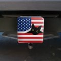 Black Cat 4th Of July American Flag Patriotic Tow Trailer Hitch Cover Plug Insert 1 4 Inch 25