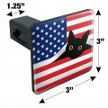 Black Cat 4th Of July American Flag Patriotic Tow Trailer Hitch Cover Plug Insert 1 4 Inch 25