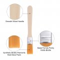 Uxcell 0 6 Width Small Paint Brush Nylon Bristle With Wood Handle Painting Tool For Wall Door Cabinets Furniture Fences 6pcs