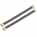 Corrugated Stainless Steel Flexible Water Line 11 8inch Length G1 2 Female Threaded Connector With Washer 2pcs 